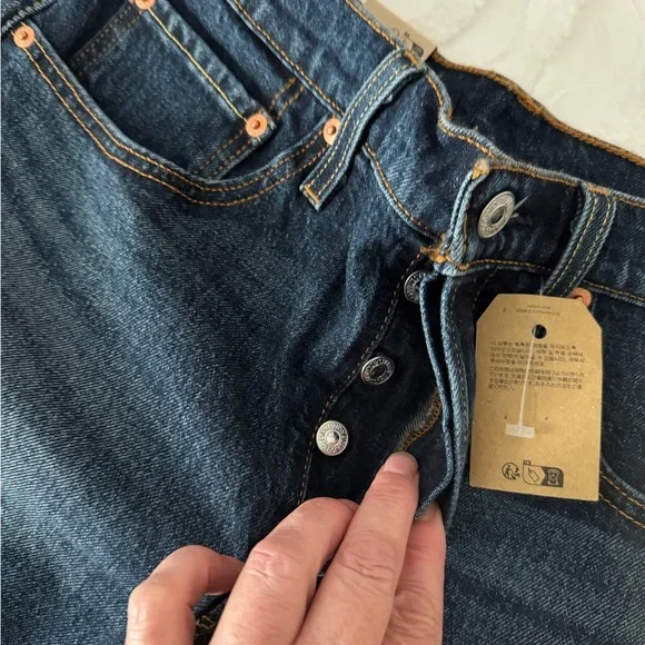 Levi's Women's 501 Dark Indigo Jean Shorts - Picture 4 of 9